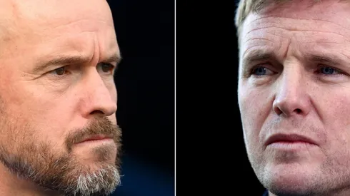 Erik ten Hag of Manchester United and Eddie Howe of Newcastle