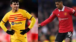 Pedri (left) and Marcus Rashford (right)