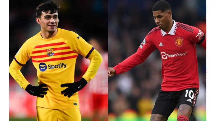 Pedri (left) and Marcus Rashford (right)