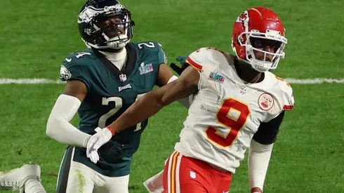 James Bradberry (left, Philadelphia Eagles), Juju Smith-Schuster (right, Kansas City Chiefs) - Super Bowl LVII - NFL 2022