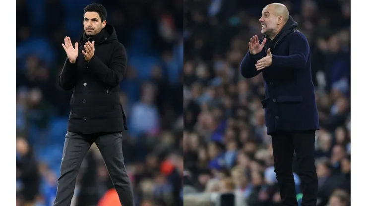 Mikel Arteta (left) and Josep Guardiola (right)