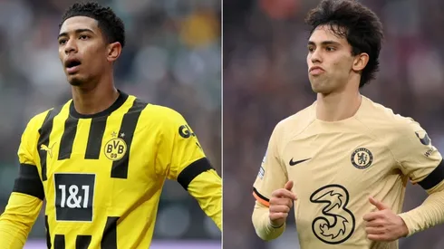 Jude Bellingham of Borussia Dortmund and Joao Felix of Chelsea