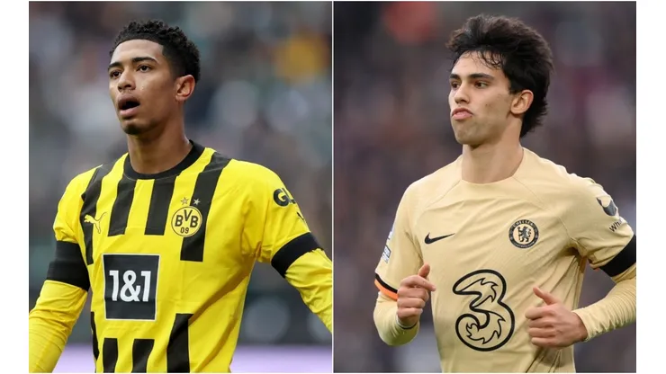 Jude Bellingham of Borussia Dortmund and Joao Felix of Chelsea