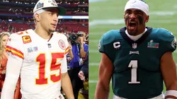 Patrick Mahomes (left, Kansas City Chiefs), Jalen Hurts (right, Philadelphia Eagles) - Super Bowl LVII - NFL 2022