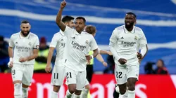 Real Madrid players celebrating.