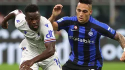 Ronaldo Vieira of Sampdoria and Lautaro Martinez of Inter