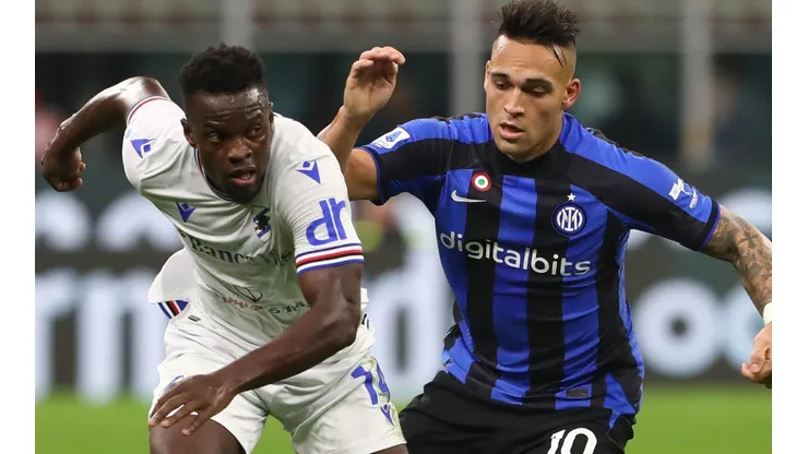 Ronaldo Vieira of Sampdoria and Lautaro Martinez of Inter