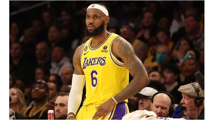 LeBron James #6 of the Los Angeles Lakers