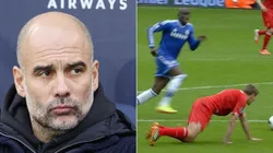 Pep Guardiola of Manchester City and Steven Gerrard of Liverpool