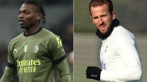 Rafael Leao of AC Milan and Harry Kane of Tottenham Hotspur