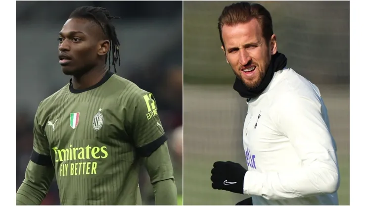 Rafael Leao of AC Milan and Harry Kane of Tottenham Hotspur