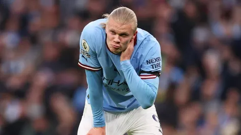 Erling Haaland during the Premier League's match between Manchester City and Aston Villa