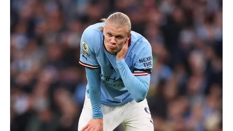 Erling Haaland during the Premier League's match between Manchester City and Aston Villa