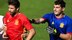Gerard Pique and Iker Casillas