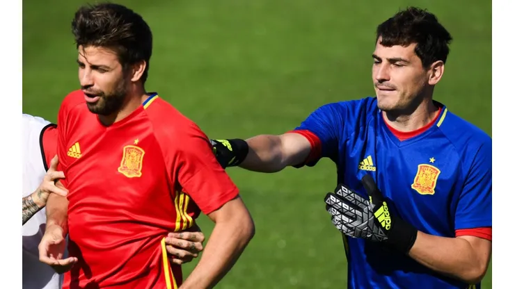 Gerard Pique and Iker Casillas