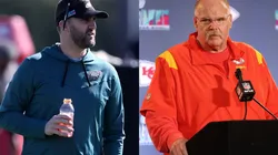 Nick Sirianni (left) and Andy Reid (right)