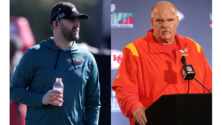 Nick Sirianni (left) and Andy Reid (right)