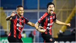 Diego Campos of Alajuelense celebrates after scoring