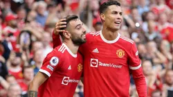 Bruno Fernandes and Cristiano Ronaldo with Manchester United