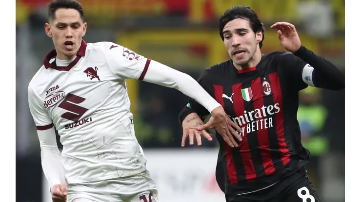 Sasa Lukic of Torino and Sandro Tonali of Milan