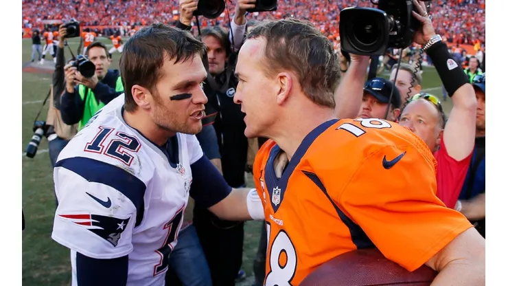 Tom Brady (left, New England Patriots), Peyton Manning (right, Denver Broncos) - NFL 2013