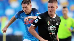 Piotr Zielinski of Napoli and Emil Holm of Spezia