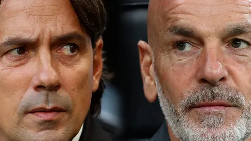 Simone Inzaghi of Inter and Stefano Pioli of Milan