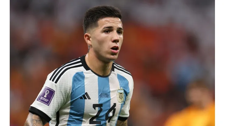 Enzo Fernandez with Argentina during the Qatar 2022 World Cup