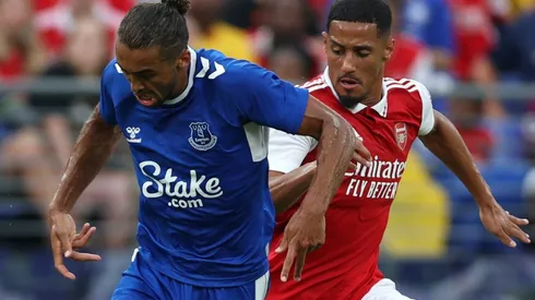 Calvert-Lewin of Everton and William Saliba of Arsenal