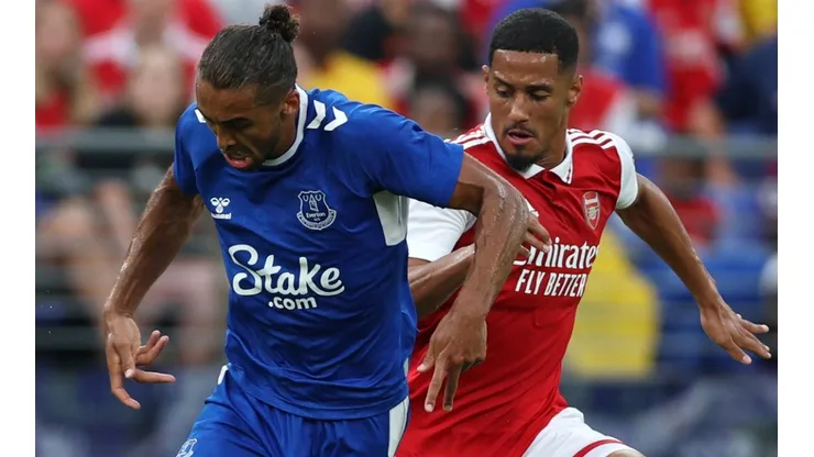 Calvert-Lewin of Everton and William Saliba of Arsenal