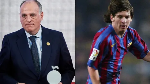 Javier Tebas and Lionel Messi