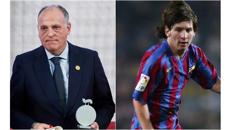 Javier Tebas and Lionel Messi
