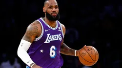 LeBron James #6 of the Los Angeles Lakers