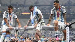 Argentine players celebrating the World Cup win.