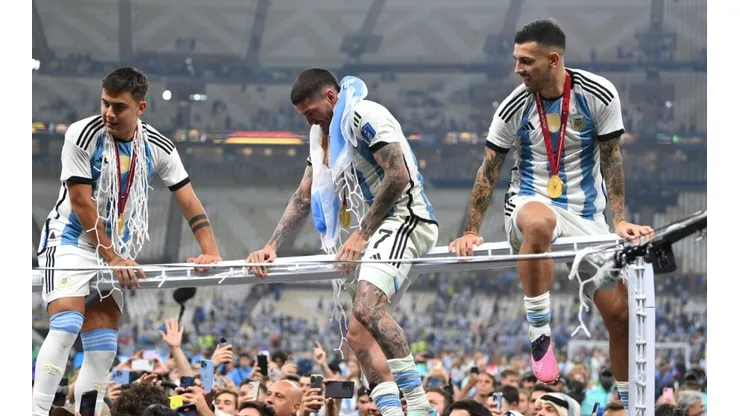 Argentine players celebrating the World Cup win.