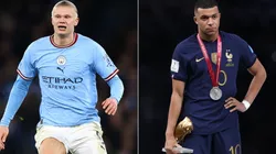 Erling Haaland (left) and Kylian Mbappe.
