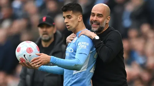 Joao Cancelo, Pep Guardiola - Manchester City - Premier League 2021/22