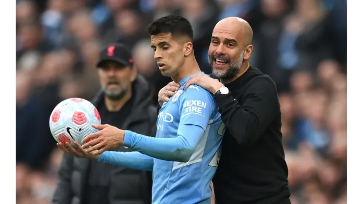 Joao Cancelo, Pep Guardiola - Manchester City - Premier League 2021/22