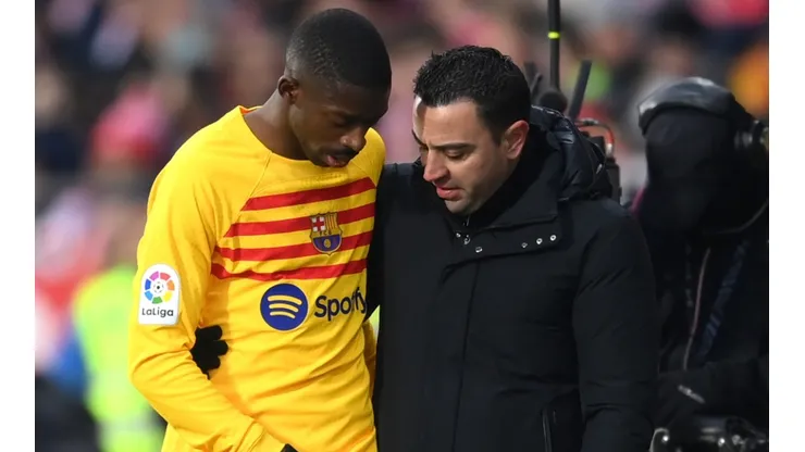 Ousmane Dembele and Xavi of Barcelona