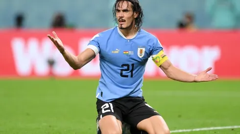 Edinson Cavani with Uruguay in the Qatar 2022 World Cup