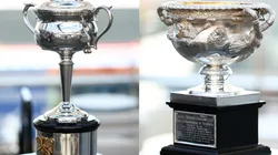 Women's singles (left) and Men's singles (right) trophies in Australia