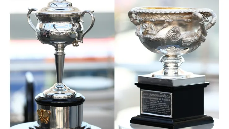 Women's singles (left) and Men's singles (right) trophies in Australia