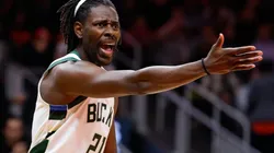 Jrue Holiday #21 of the Milwaukee Bucks