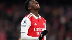 Eddie Nketiah of Arsenal during the Premier League match with Manchester United