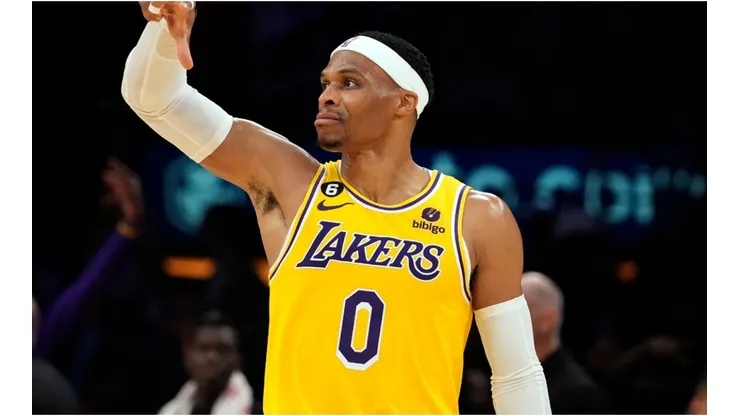 Russell Westbrook #0 of the Los Angeles Lakers