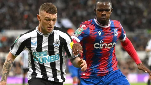 Kieran Trippier of Newcastle and Tyrick Mitchell of Crystal Palace