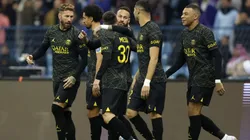 PSG celebrating a goal against the Riyadh All Stars.