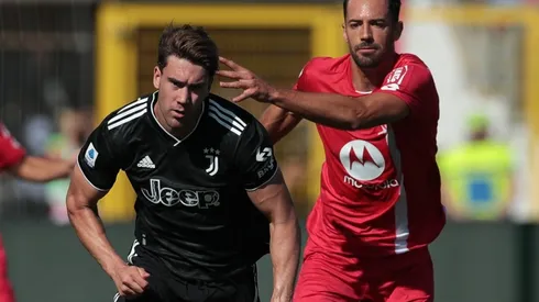 Dusan Vlahovic of Juventus and Pablo Mari of Monza