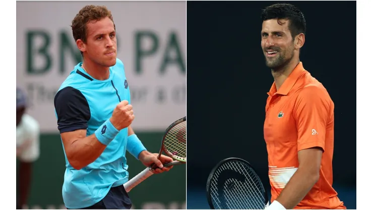 Roberto Carballes (left) and Novak Djokovic