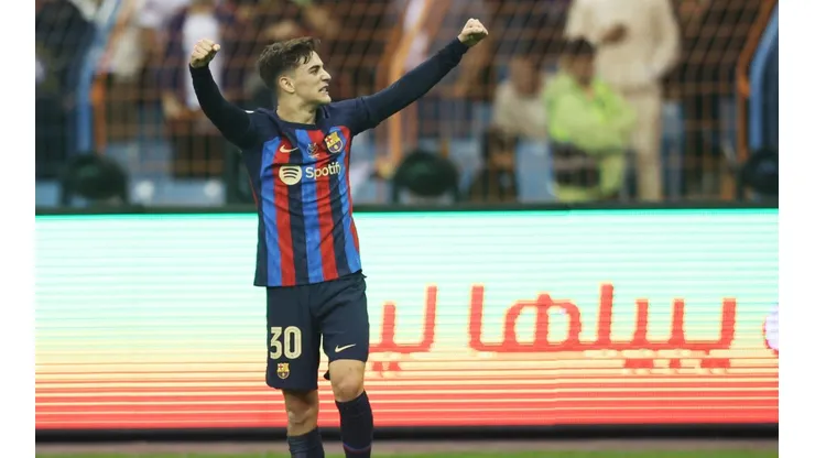 Gavi with FC Barcelona in the Spanish Super Cup